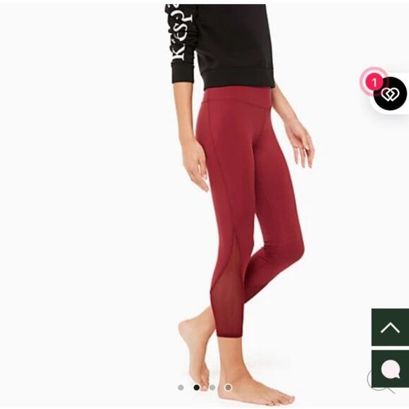 Kate‎ Spade Size Small Red Mesh Leggings Athleisure Wear - Picture 1 of 11